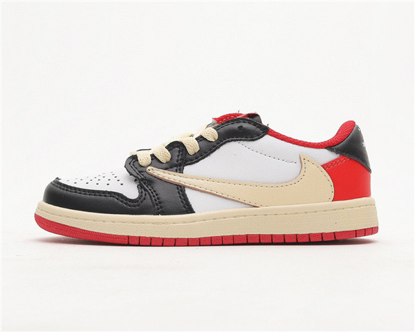 Youth Running Weapon Air Jordan 1 White/Black Low Top Shoes 0047